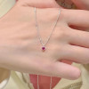Robbie Mini Red Heart Zircon Pendant Necklace – 925 Sterling Silver detail
