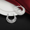 CHSHINE Floral Circle Sleeper Hoop Earrings – Sterling Silver image 1