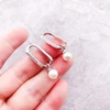 Thaddaeus Freshwater Pearl & Zircon Hoop Earrings – Sterling Silver image 4