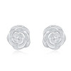 10mm Rose Flower Stud Earrings – Sterling Silver (2)