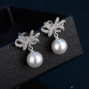 BJXMOSO Butterfly Pearl Drop Stud Earrings – Sterling Silver (2)