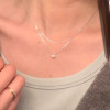 FANGSU Double-Layer Zircon Pendant Necklace – Sterling Silver (3)