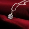 Crystal Flower Pendant Necklace – Sterling Silver 45cm (1)