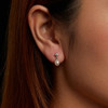 BAMOER Moissanite & Freshwater Pearl Drop Earrings – Sterling Silver front view