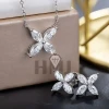 Moissanite Necklace & Stud Earrings Set – Sterling Silver (2)