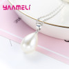 Pearl Pendant Necklace & Hoop Earrings Set – Silver Colour (3)