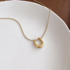Gold-Tone Horseshoe Pendant Necklace – Stainless Steel A22-0211