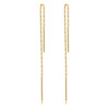 Gold-Tone Chain Threader Earrings – Stainless Steel E389 – product view