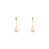 Gold-Tone Pearl-Effect Chain Drop Earrings – 35 mm – product view