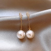 Gold-Tone Pearl-Effect Chain Drop Earrings – 35 mm – detail view 2