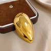 Gold-Tone Sculptural Teardrop Brooch – Stainless Steel, 60 mm – detail view 2