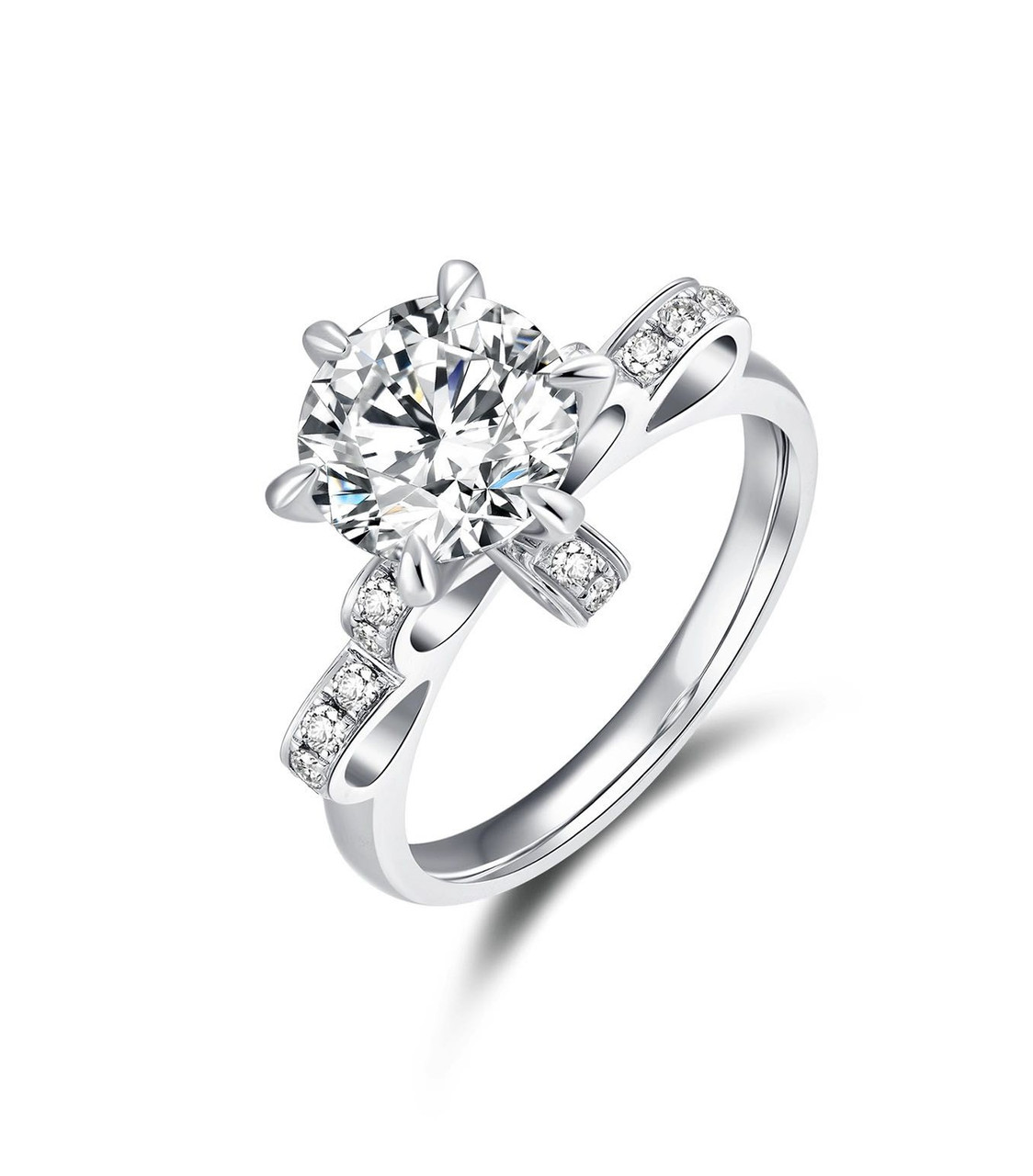 French Butterfly Lab-Grown Diamond Engagement Ring 6 Prong