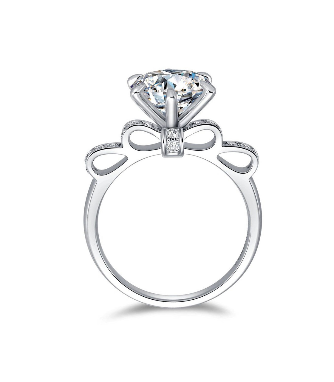 French Butterfly Lab-Grown Diamond Engagement Ring 6 Prong