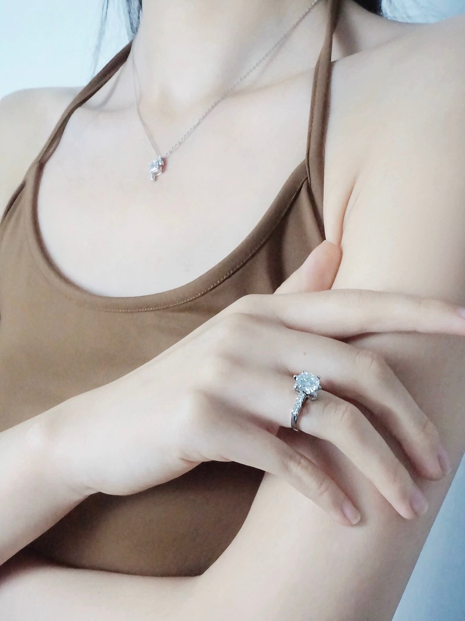 French Butterfly Lab-Grown Diamond Engagement Ring 6 Prong