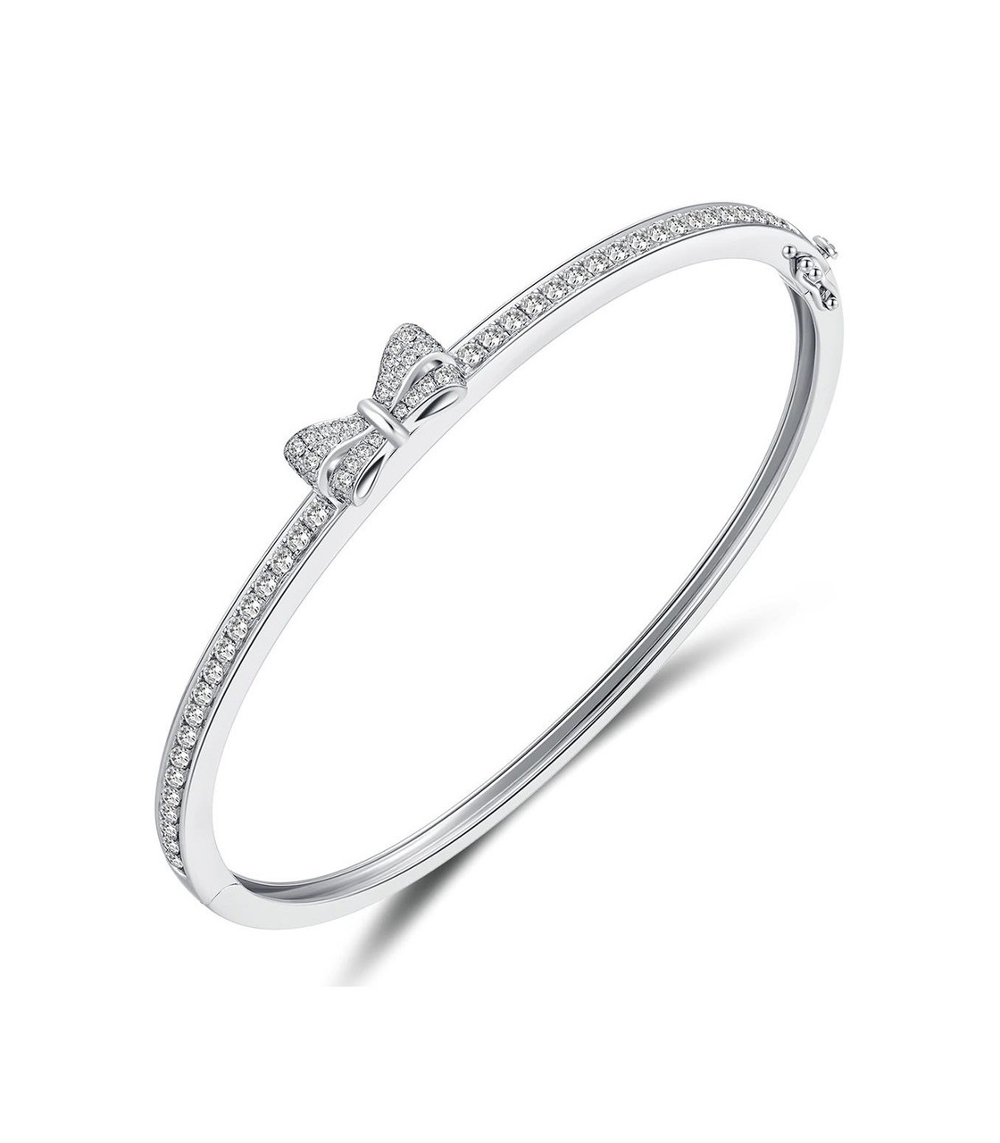 Cluster Set Fashionable 18K White Gold Lab-Grown Diamond Bracelet 1ct D VS1 IGI