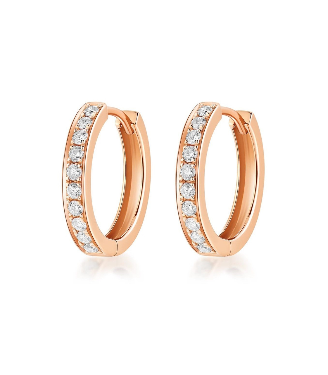 Luxury Classic Temperament Diamond-Encrusted 18K Rose Gold Lab-Grown Diamond Earring 0.28ct IGI