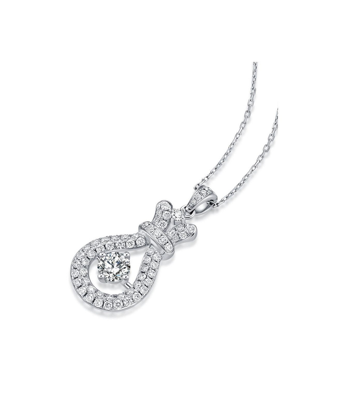 Love Lucky Bag 18K Gold Lab-Grown Diamond Necklace 0.485ct IGI