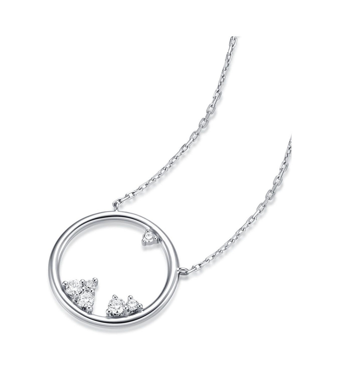 Ice And Snow Series 18K Gold Lab-Grown Diamond 18K Gold Necklace 0.08ct IGI