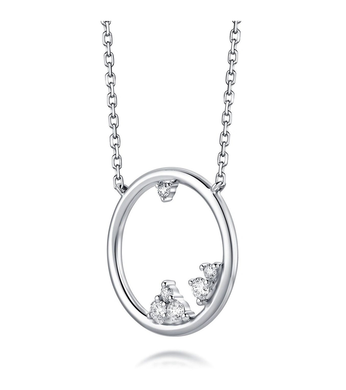 Ice And Snow Series 18K Gold Lab-Grown Diamond 18K Gold Necklace 0.08ct IGI
