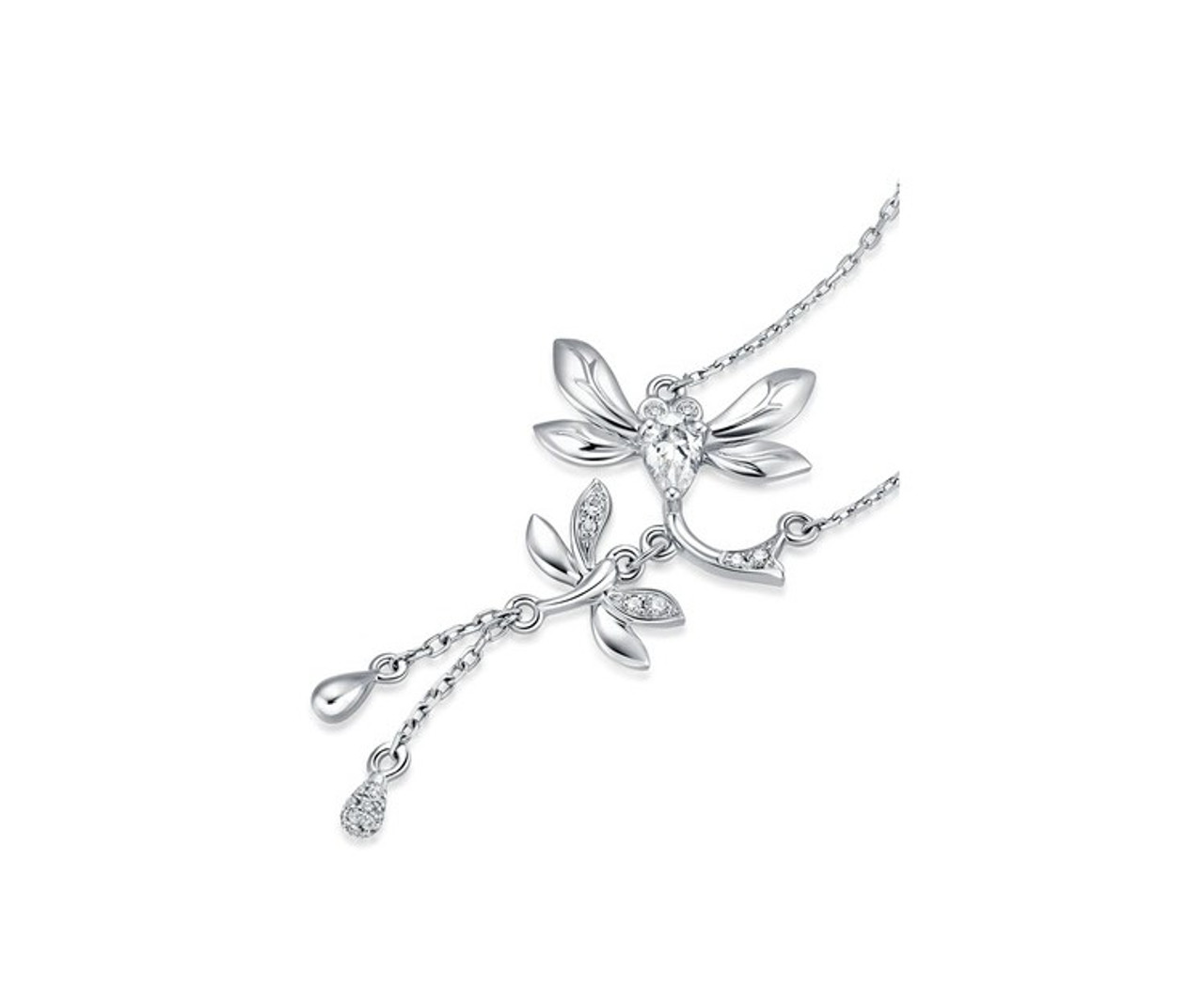 Dragonfly Light Luxury Clavicle Lab-Grown Diamond Necklace 0.1ct IGI