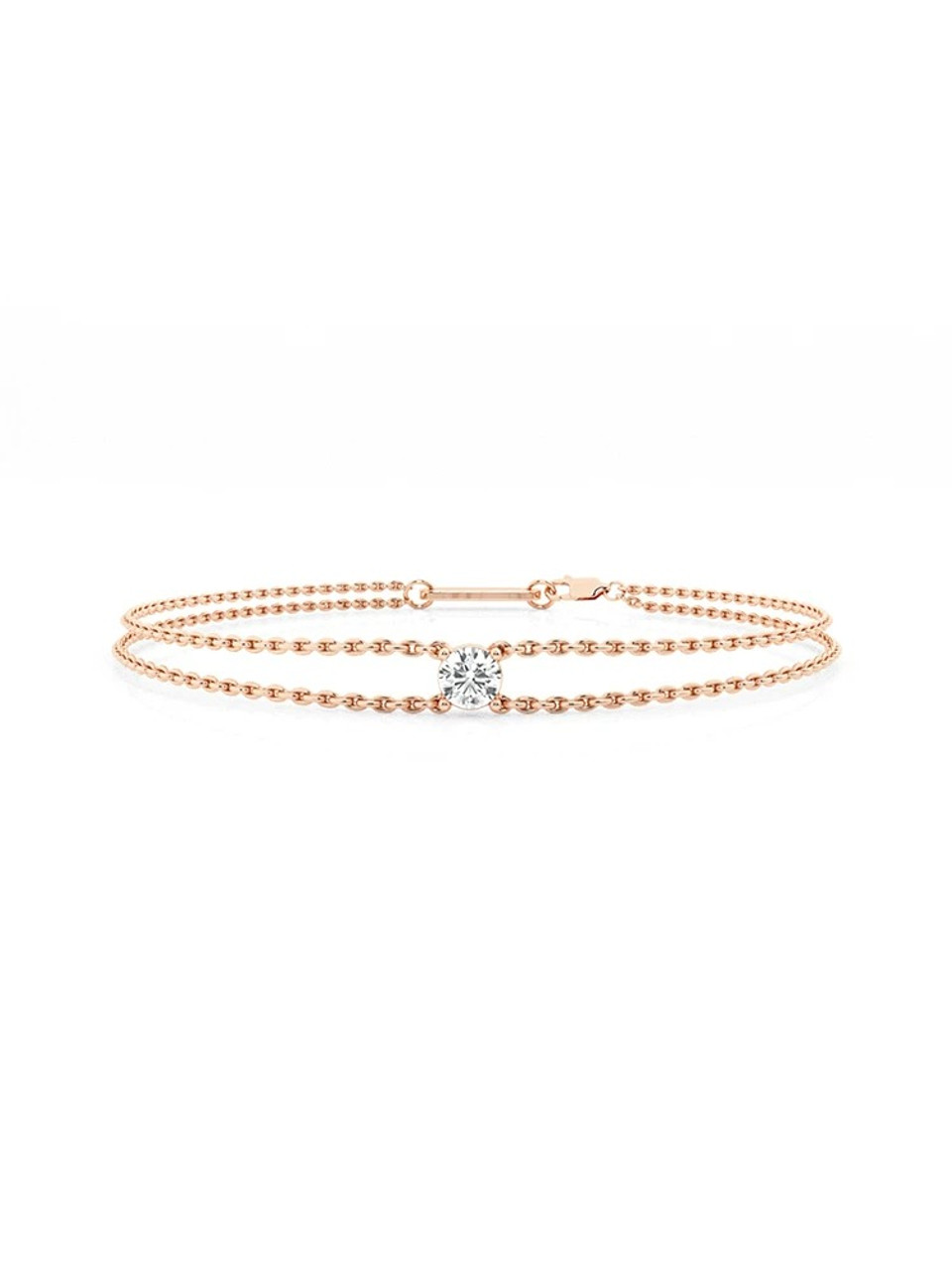Engraved Texture Light Luxury 18K Gold Lab-Grown Bracelet 1ct D IGI