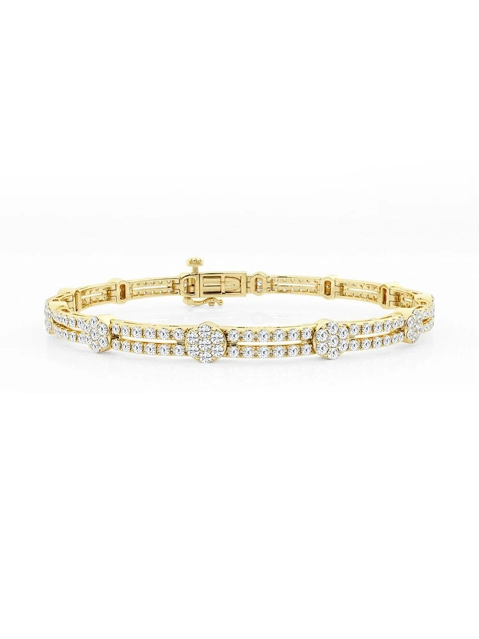 Fully Inlaid Light Luxury 18K Gold Lab-Grown Bracelet 2.5ct D VS1 IGI