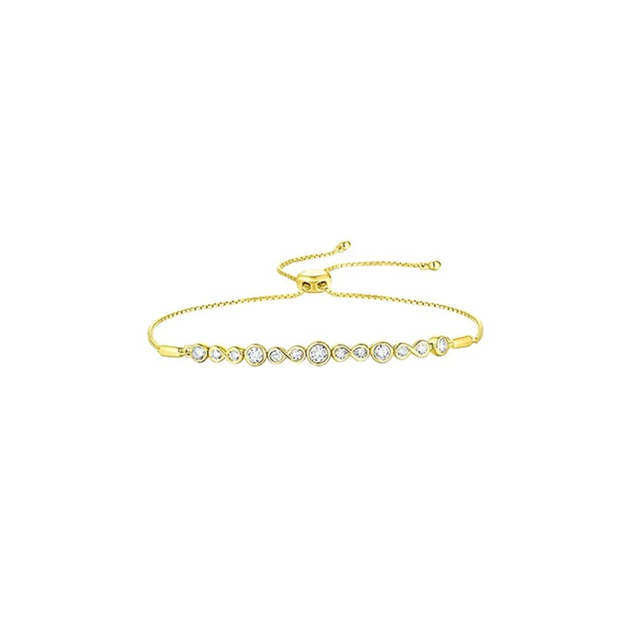 Fashionable inlaid 18K Gold Lab-Grown Bracelet 0.50ct D VS1 IGI