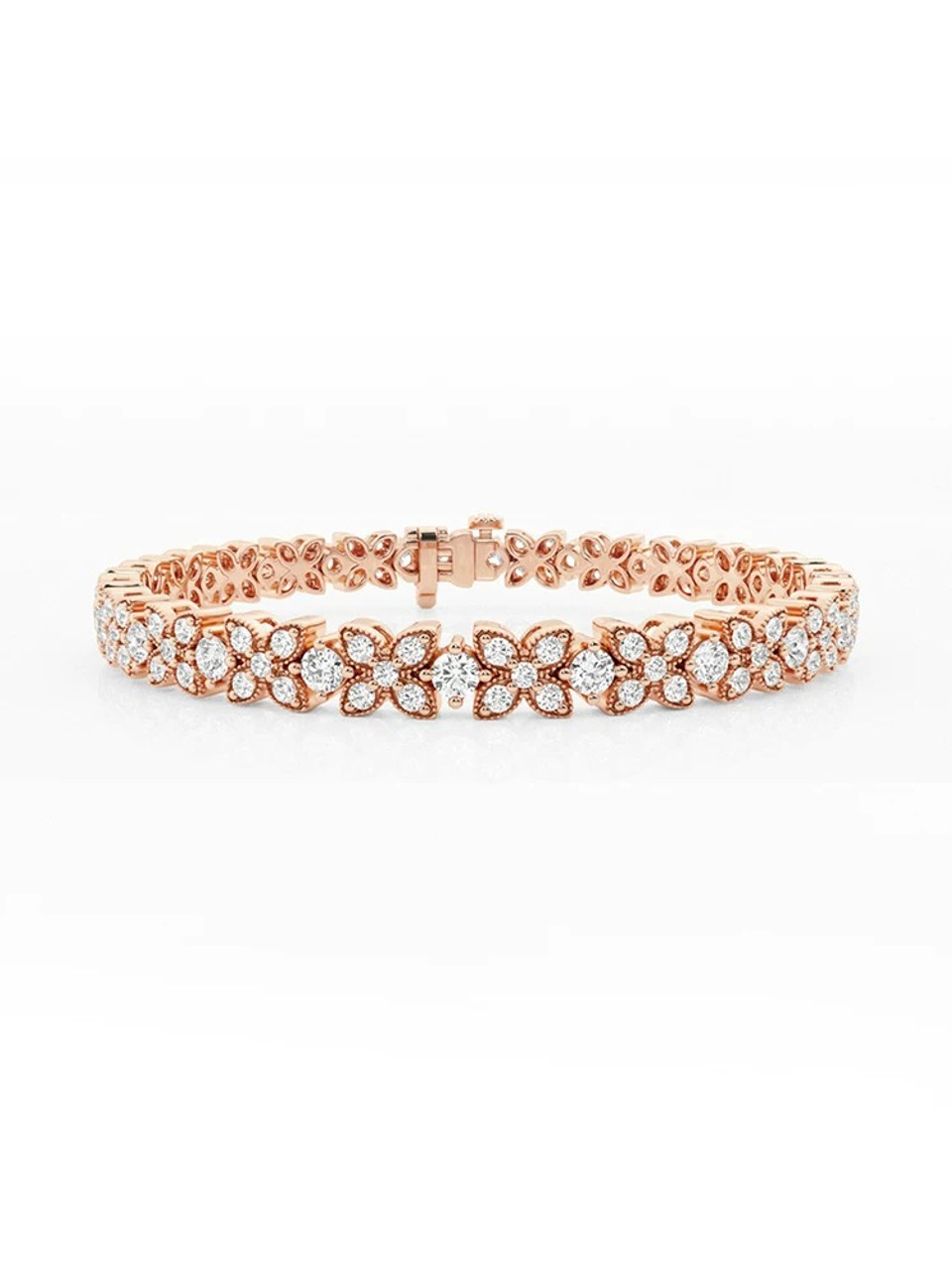 Four Leaf Clover 18K Gold Lab-Grown Bracelet 4.0ct D VS1 IGI