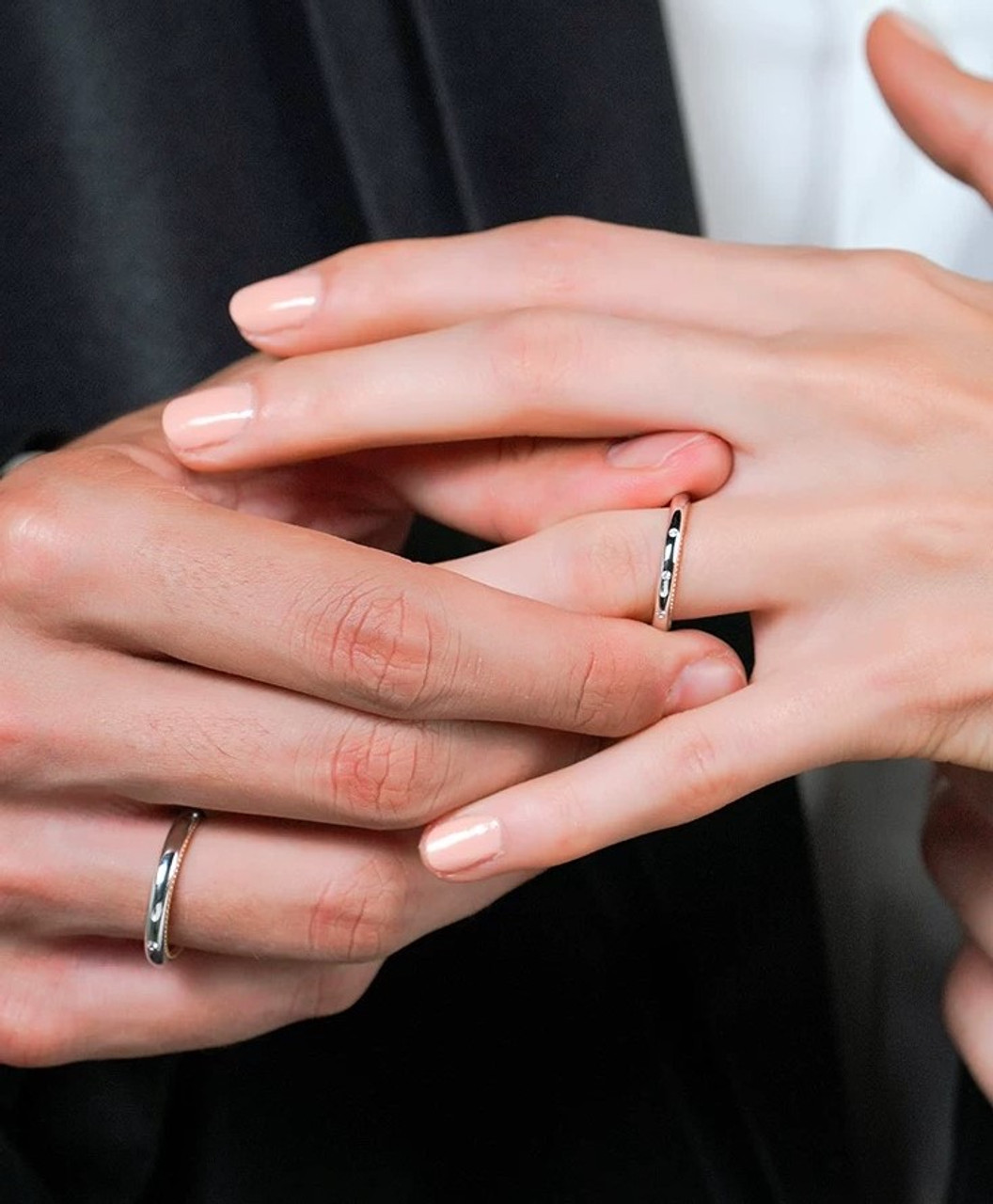 Classic Three Lives and Three Worlds Design Lab-Grown Diamond Wedding Ring Women and Men