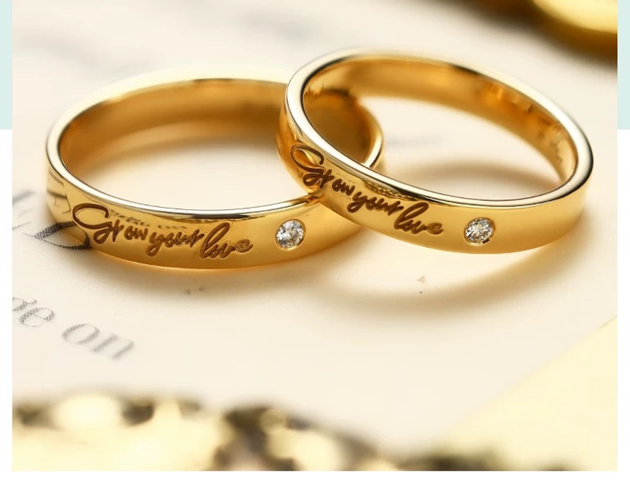 Staying Together Sweetly Design 18K Lab-Grown Diamond Wedding Ring Women and Men