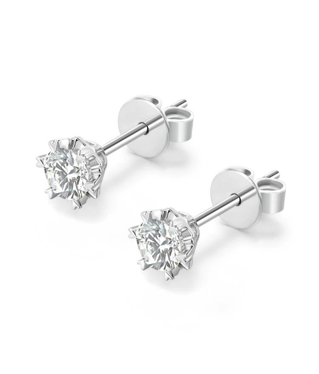 18 K Gold Inlay Lab-Grown Diamond Earring
