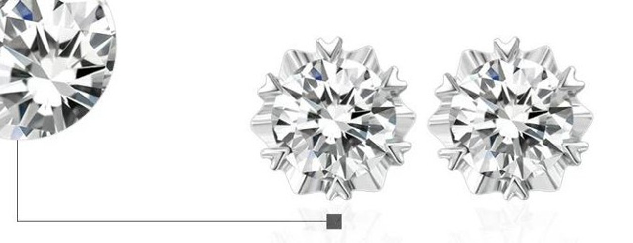 18 K Gold Inlay Lab-Grown Diamond Earring