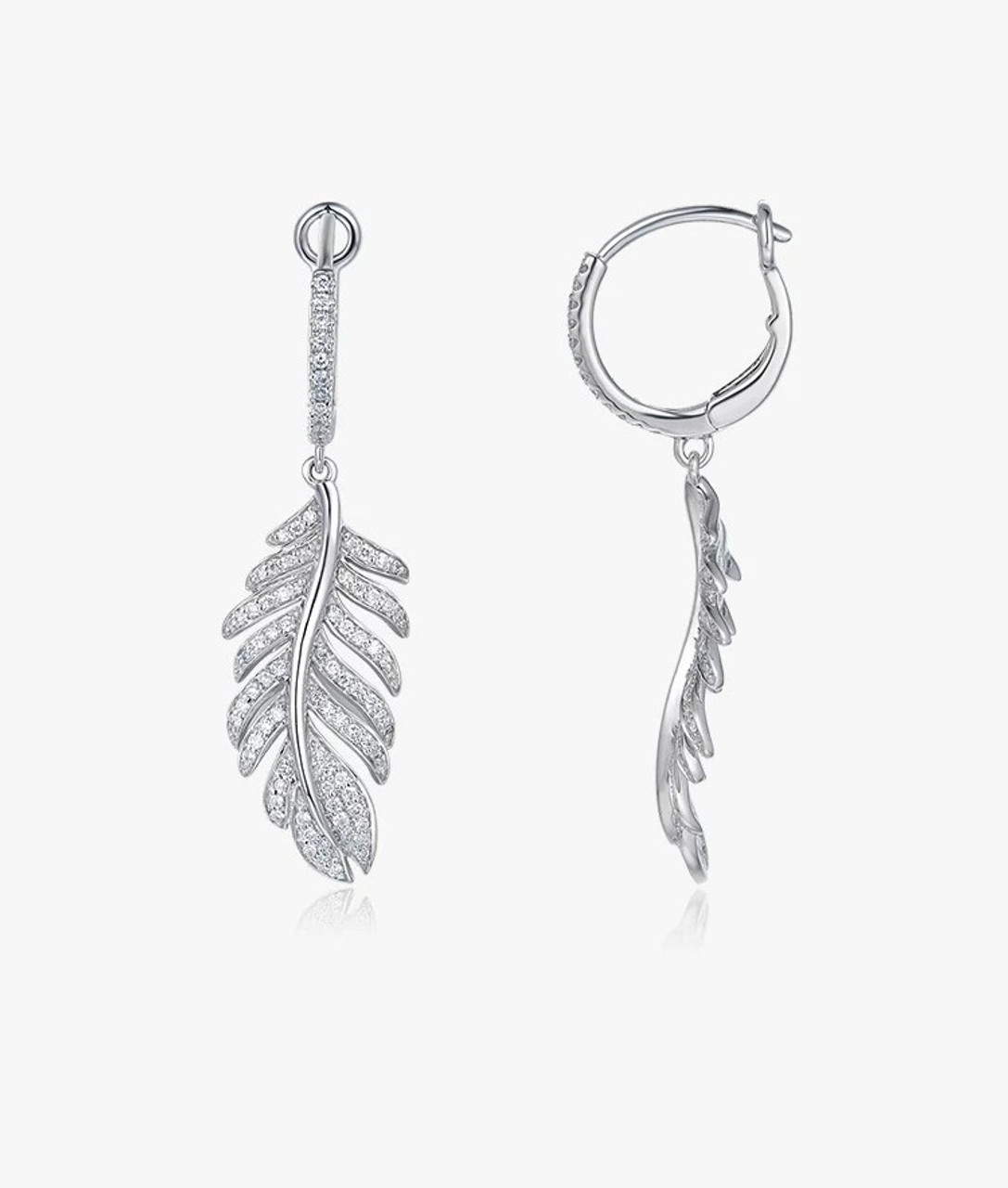 Stitching Leaves 18K Gold Lab-Grown Diamond Earring 0.7ct D VS1 IGI