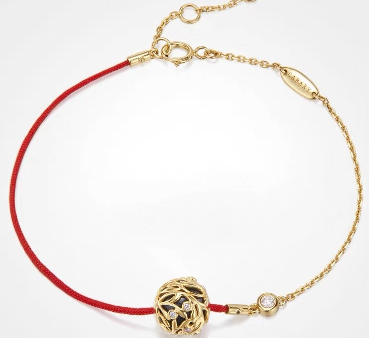 Fortune Comes Small Gold Bead Lab-Grown Diamond Bracelet
