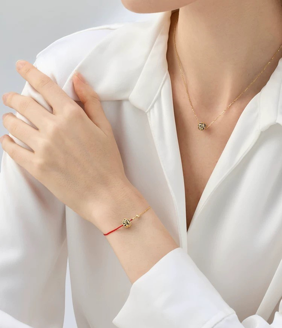 Fortune Comes Small Gold Bead Lab-Grown Diamond Bracelet