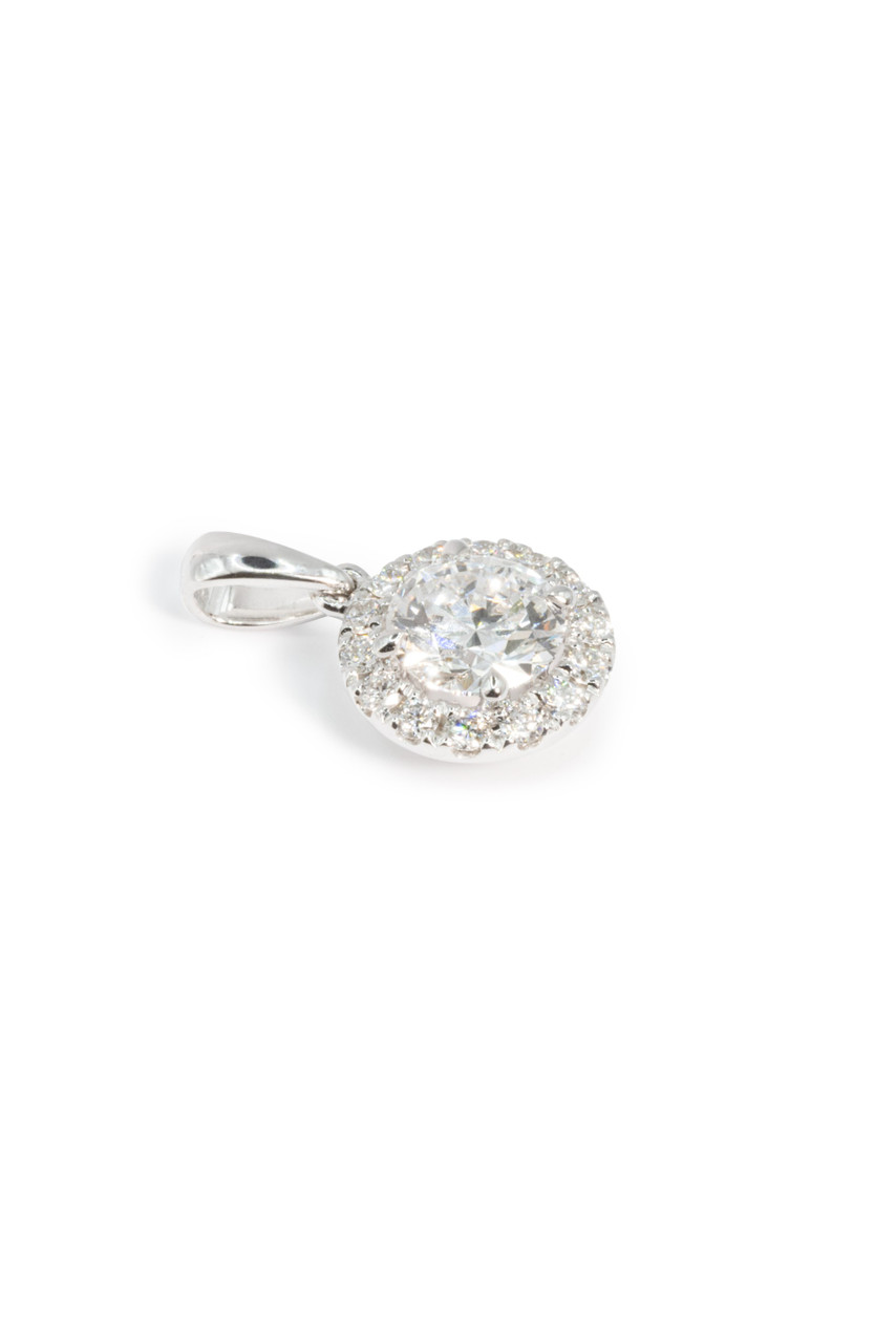 Group Inlaid Pendant 18K White Gold Lab-Grown Diamond D VS1 IGI (Default No Chain)