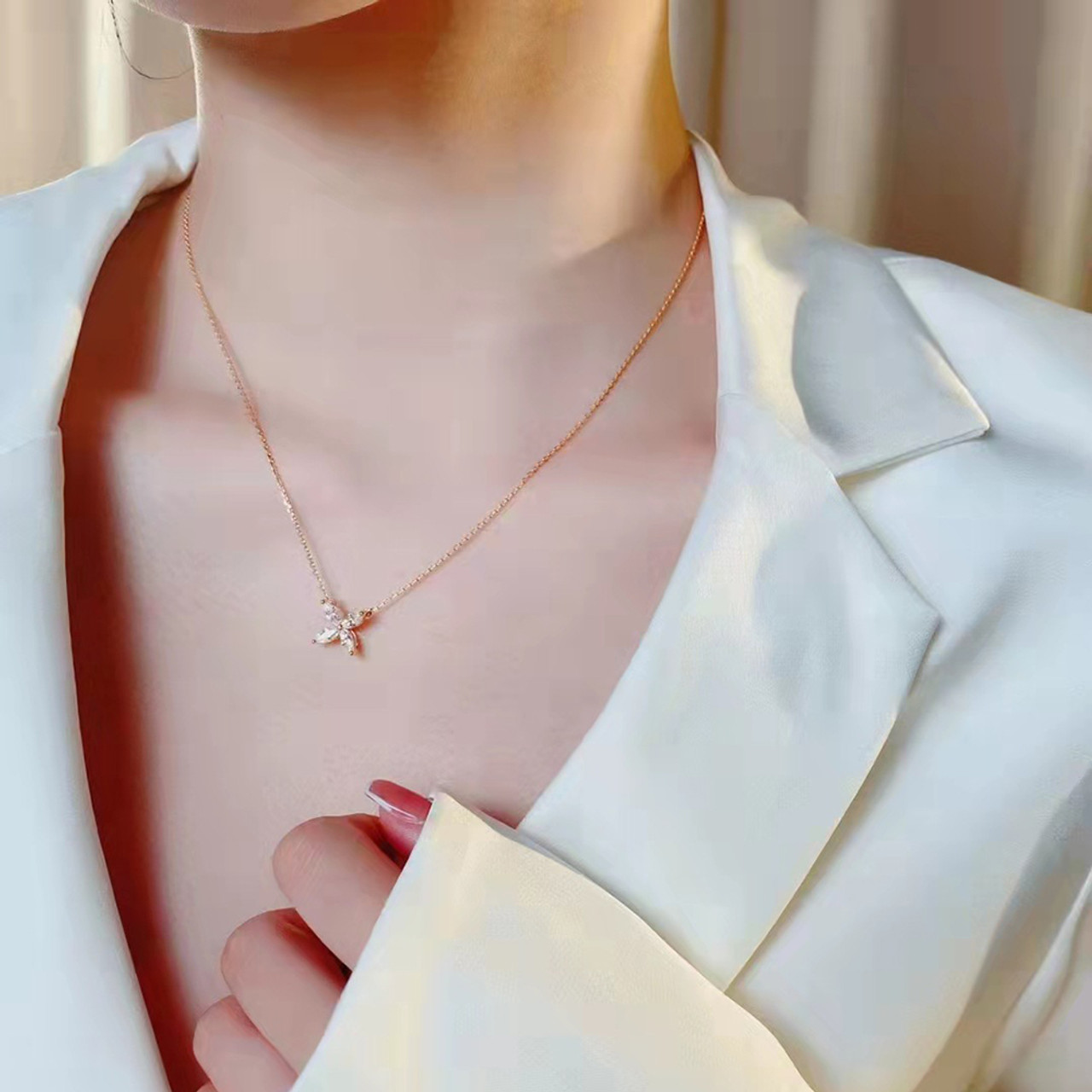 Radiant Four Cut Marquise Collier Necklace