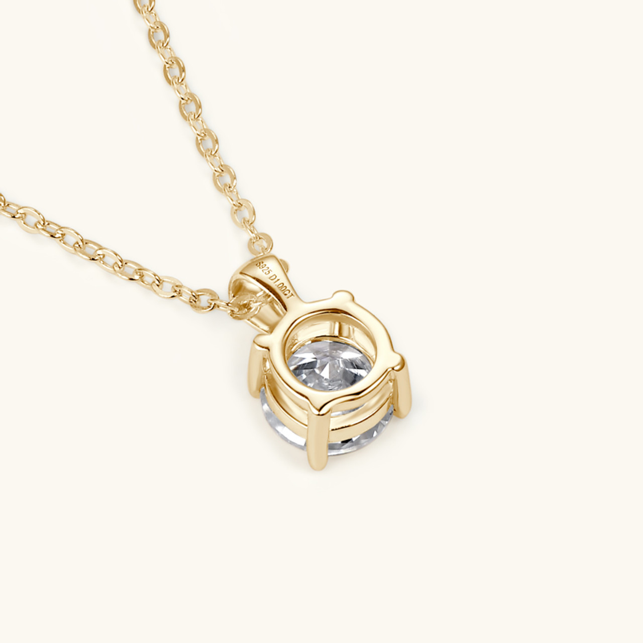 1.0 CTW Classic Moissanite Solitaire Drop Necklace