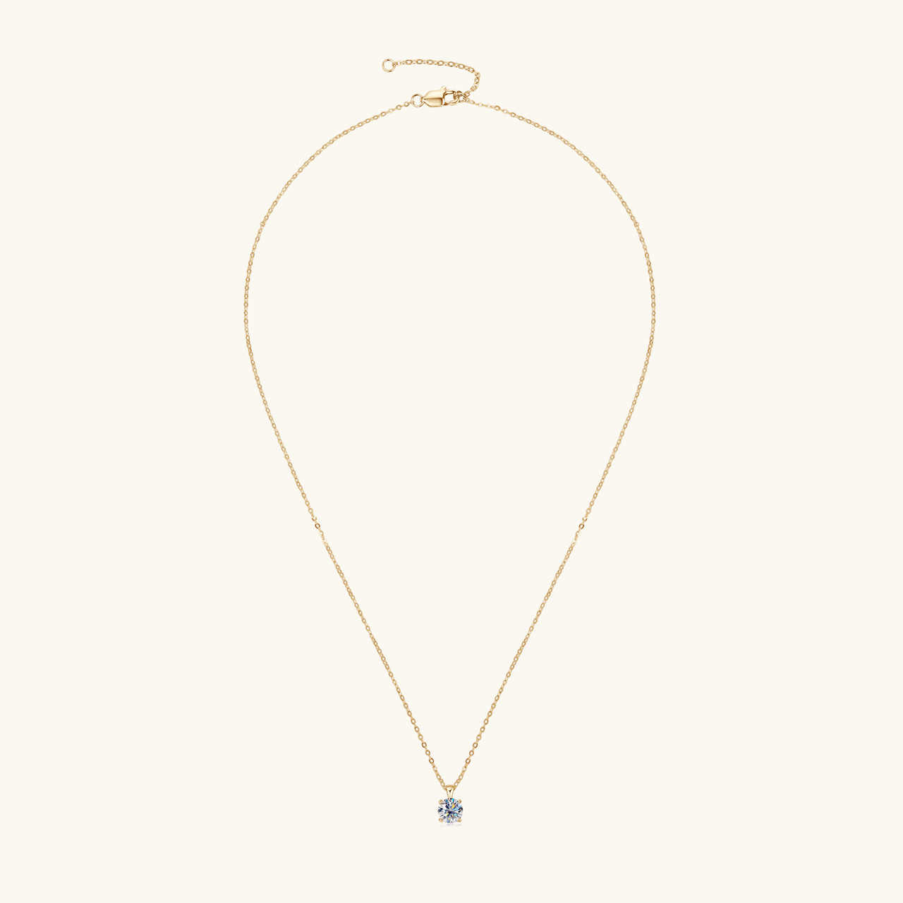 1.0 CTW Classic Moissanite Solitaire Drop Necklace
