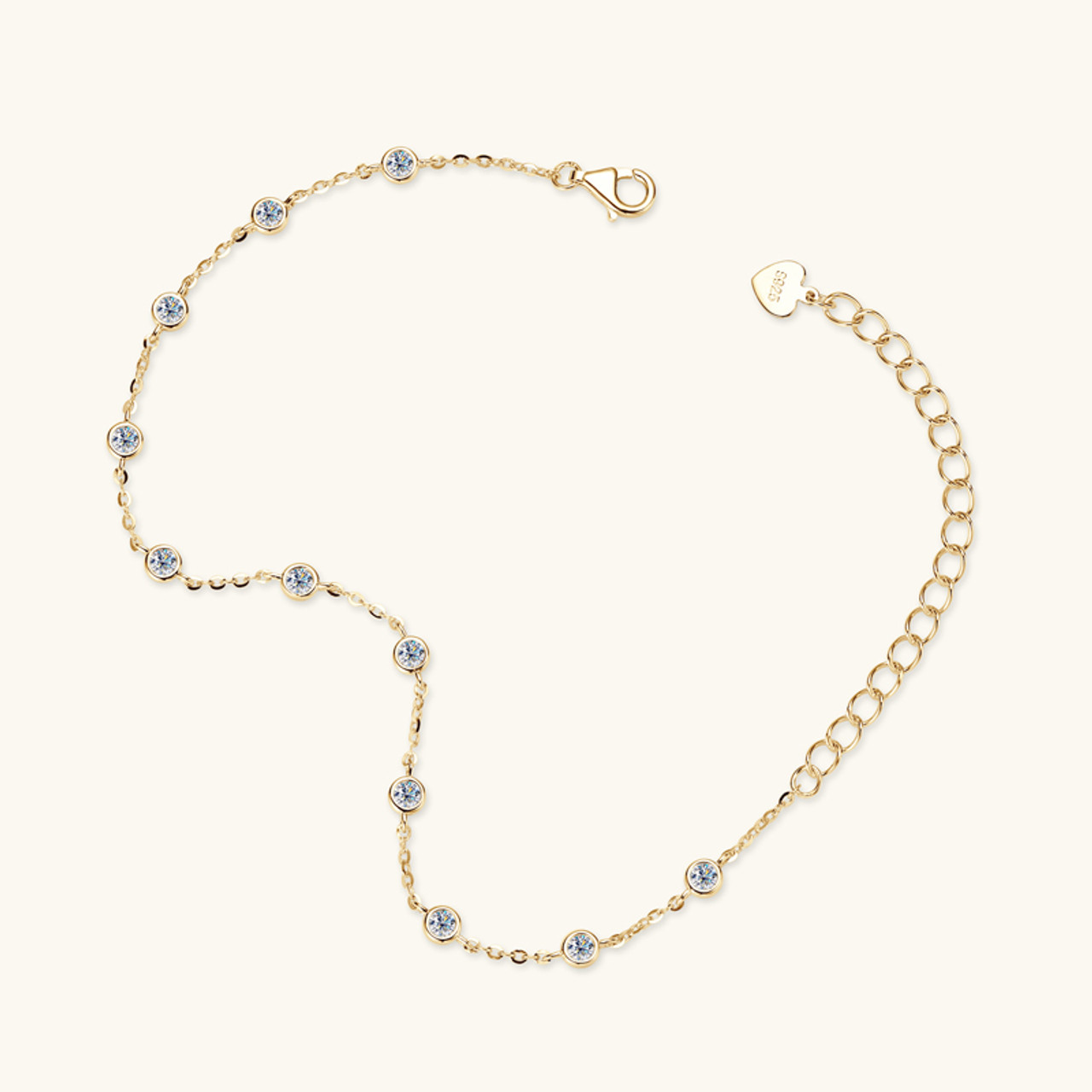 Rounded Sparkling Bezel Fashion Bracelet