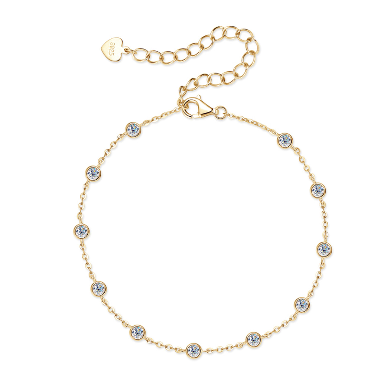 Rounded Sparkling Bezel Fashion Bracelet