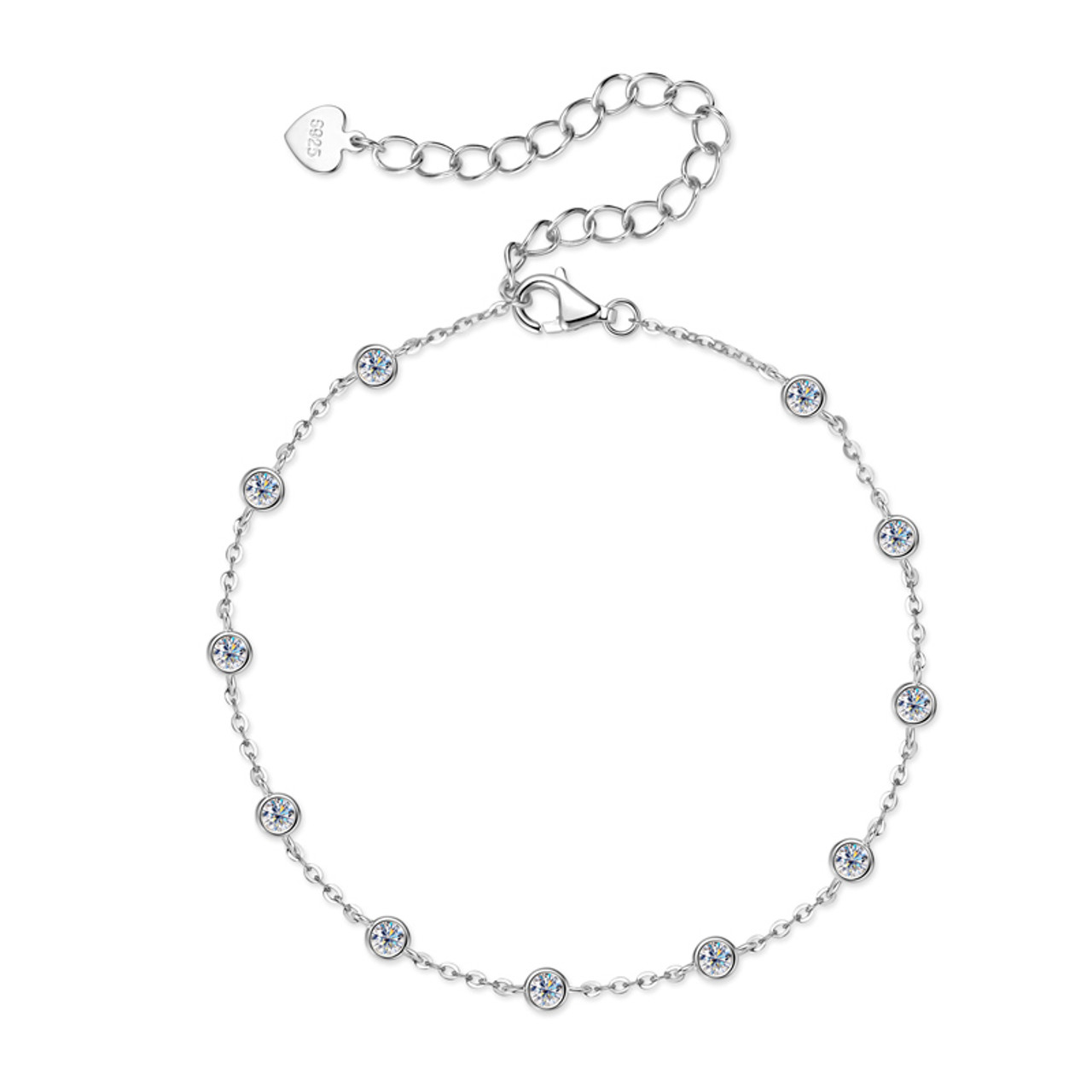 Rounded Sparkling Bezel Fashion Bracelet