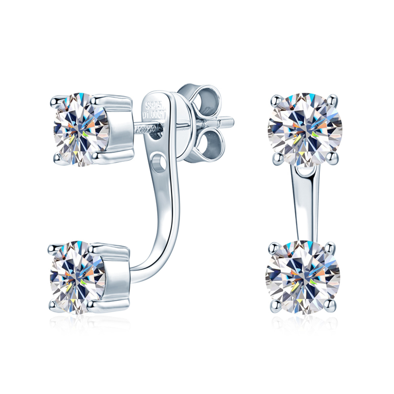 2-in 1 Sparkling Detachable Stud Earrings