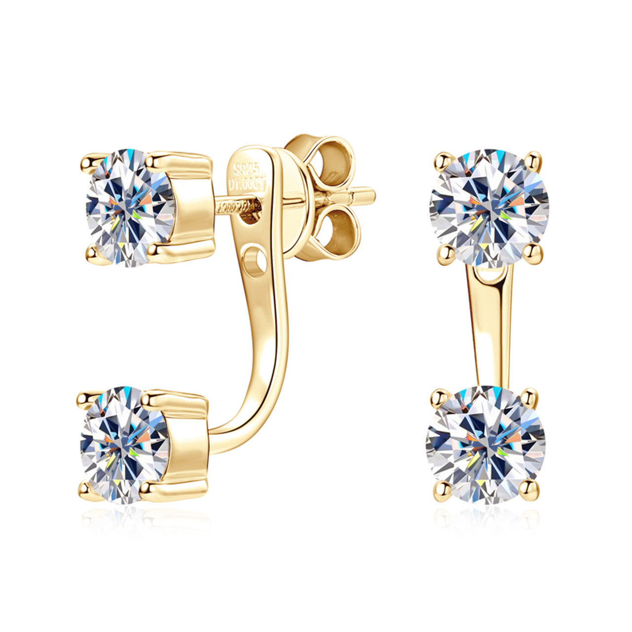 2-in 1 Sparkling Detachable Stud Earrings