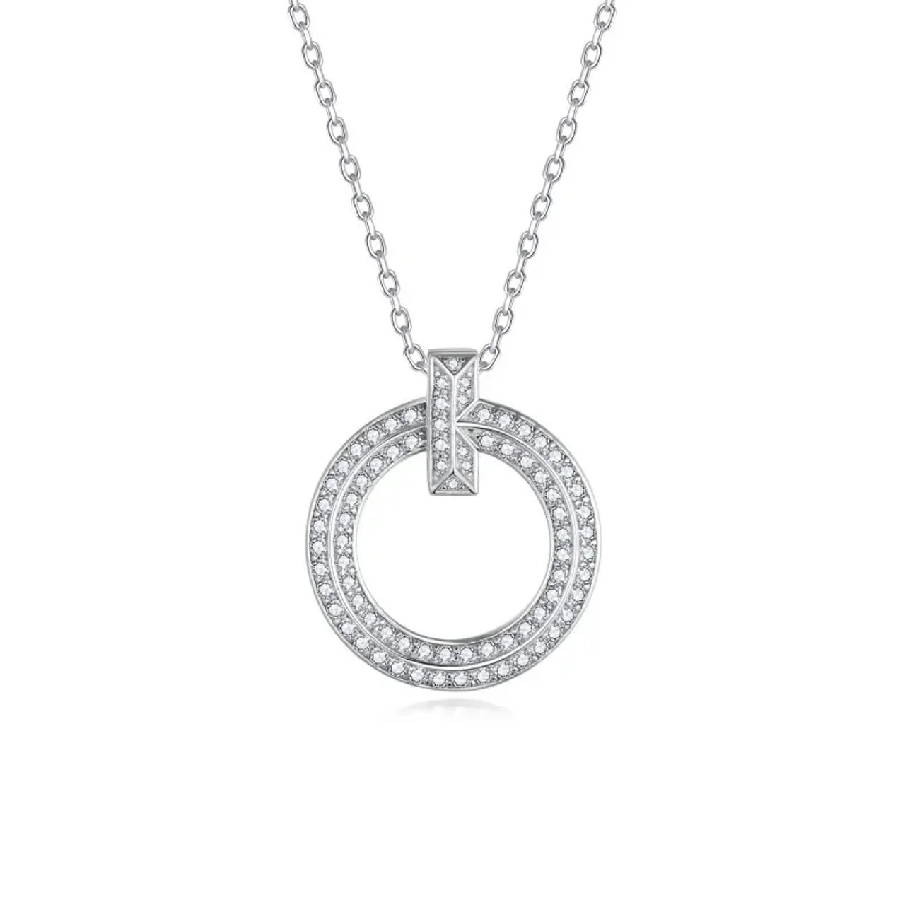 Classic Signature Round O Sparkling Moissanite Necklace