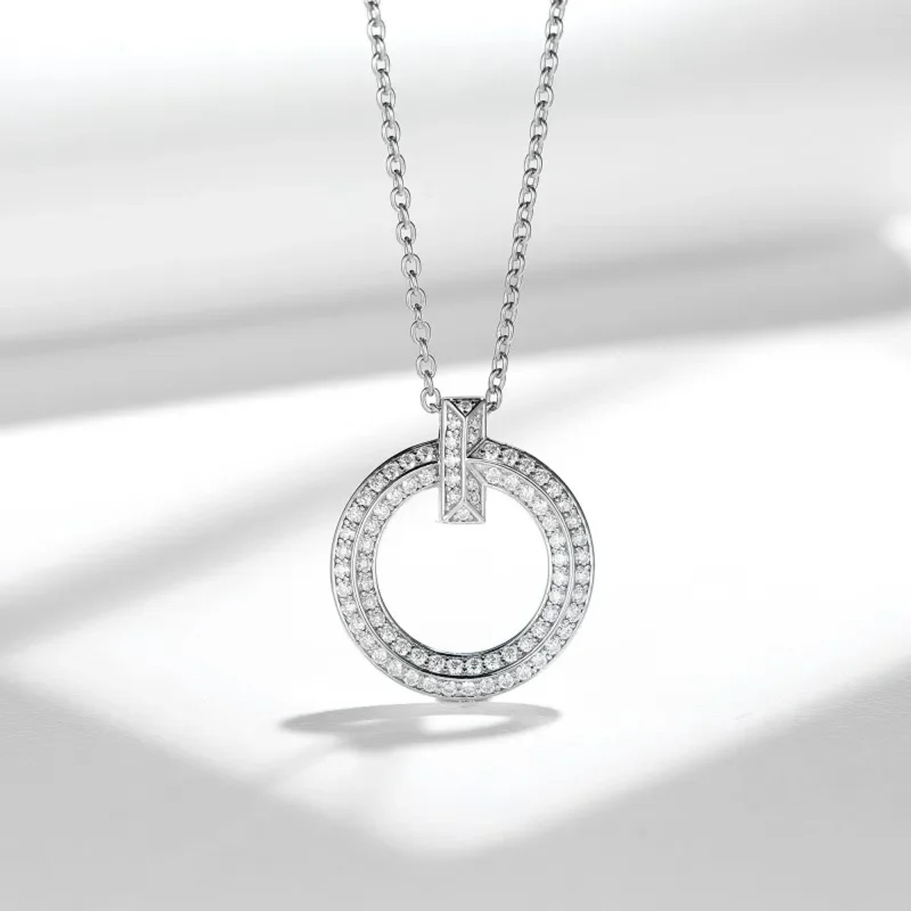 Classic Signature Round O Sparkling Moissanite Necklace