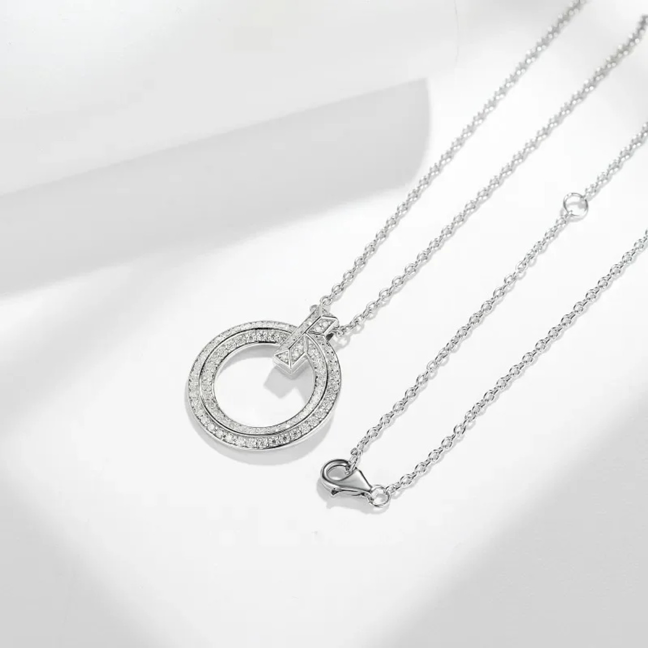 Classic Signature Round O Sparkling Moissanite Necklace