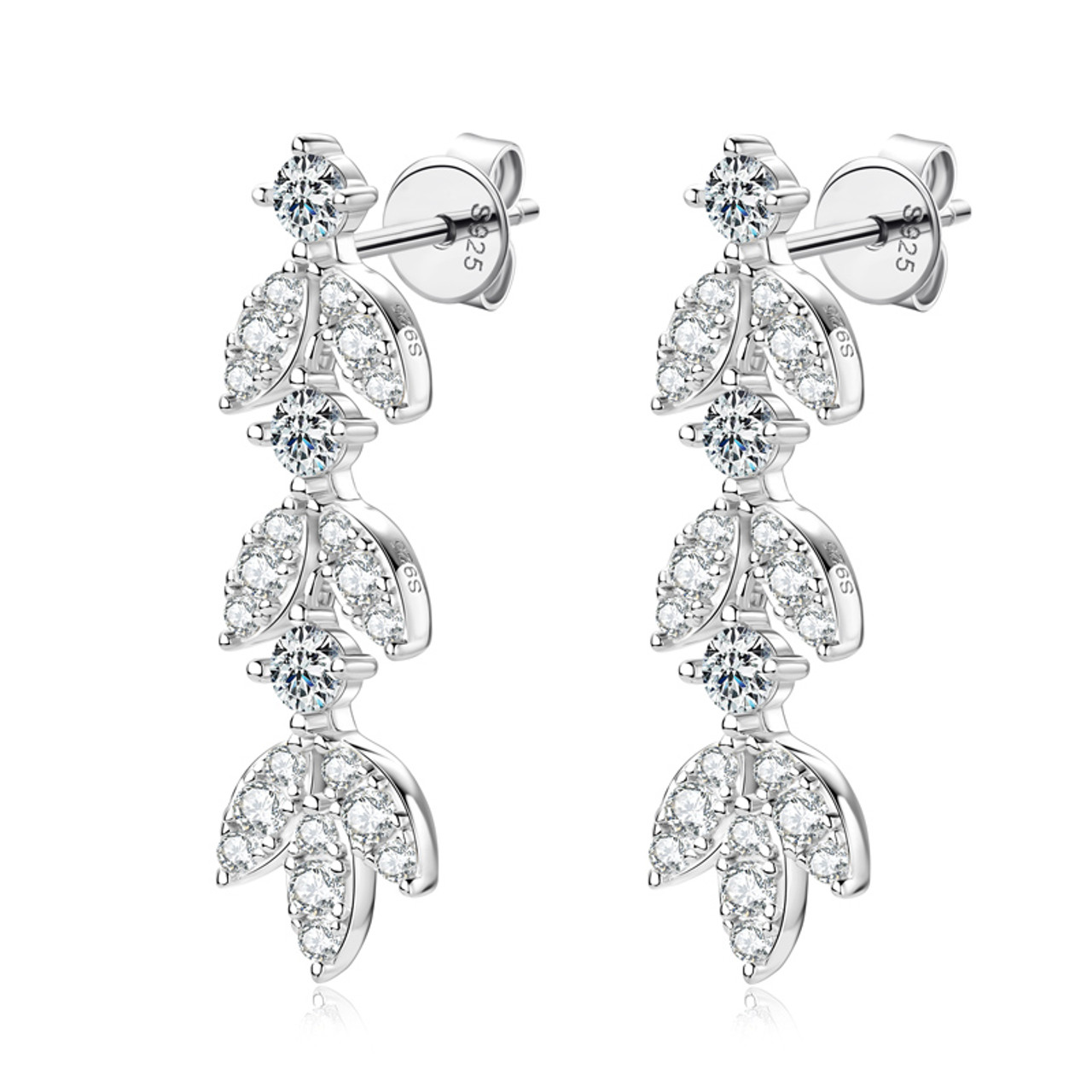 Sparkling Herbarium Chandelier Hanging Drop Moissanite Earrings