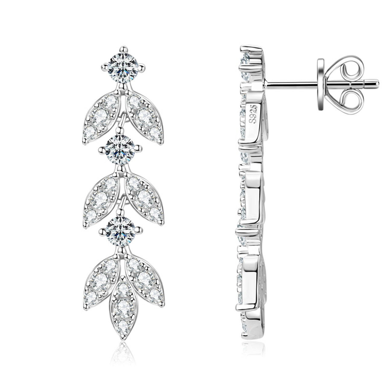 Sparkling Herbarium Chandelier Hanging Drop Moissanite Earrings