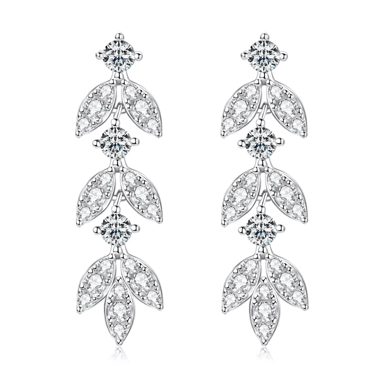 Sparkling Herbarium Chandelier Hanging Drop Moissanite Earrings